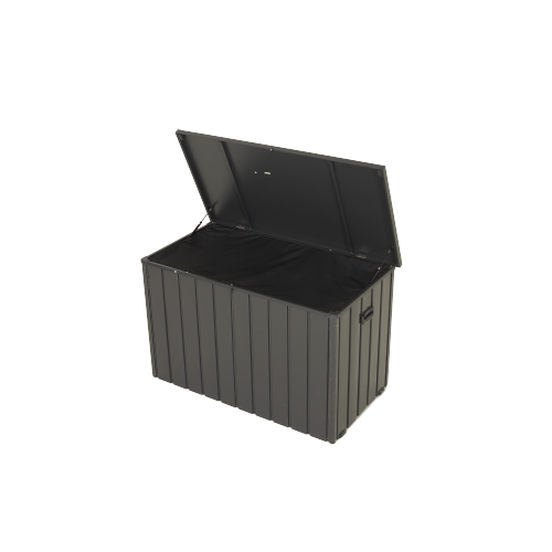Outdoor Storage Box, 200 Gallon Metal Deck Box Built-in a Oxford Fabric Storage Bag, Lockable & Waterproof Outside Patio Storage Box - Gray